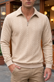 Eliyahu - Stylische Langarm Jacke Mit Halbem Reißverschluss