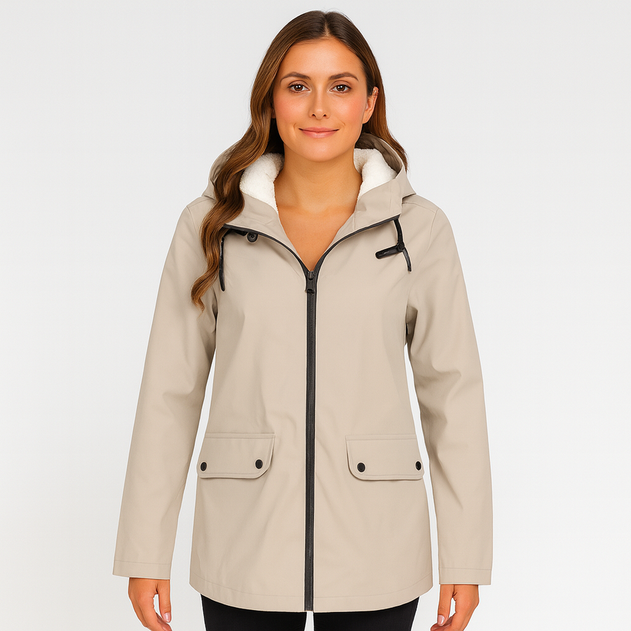 Greta | Damen Übergangsjacke mit Reißverschluss, Kapuze und Taschen