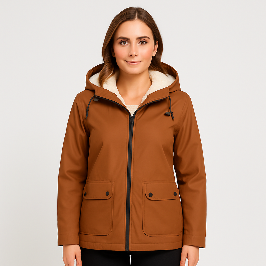 Greta | Damen Übergangsjacke mit Reißverschluss, Kapuze und Taschen