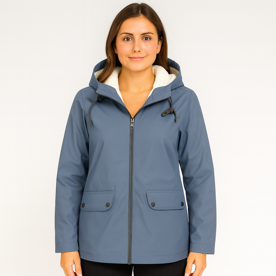 Greta | Damen Übergangsjacke mit Reißverschluss, Kapuze und Taschen