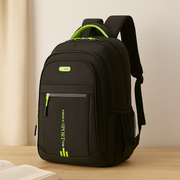 Laptop-Rucksack mit großem Fassungsvermögen – Stilvolle schwarze Reise- und Businesstasche aus Nylon mit verstellbaren Riemen