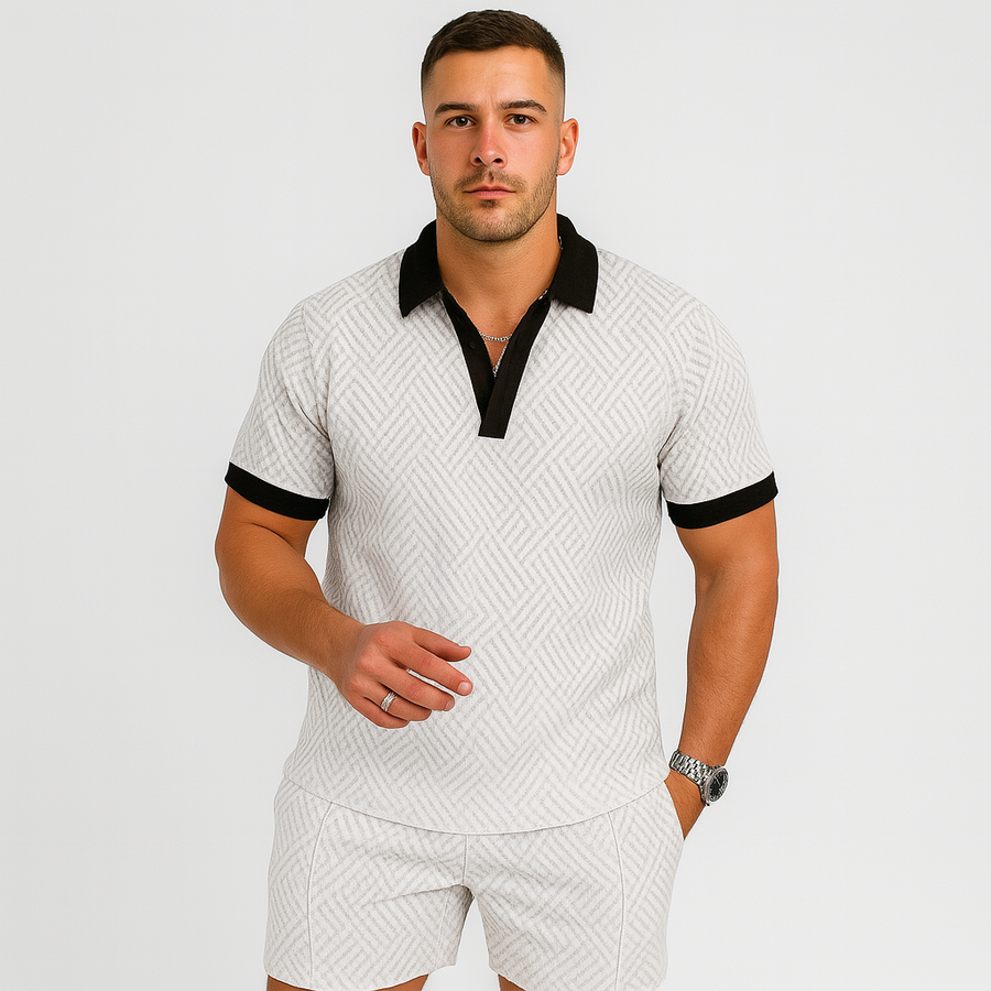 Herren Sommer Casual Set – Kurzarm-Poloshirt & passende Shorts
