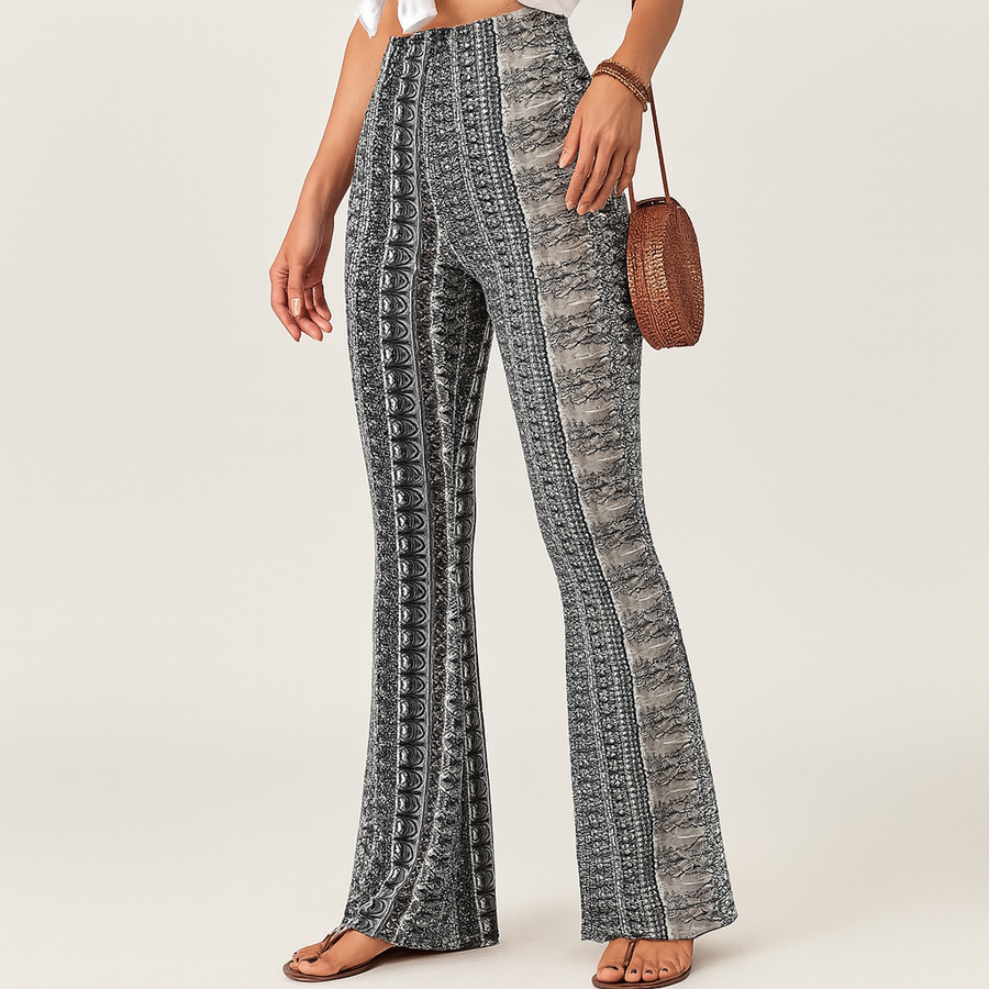 Chelsea – Boho-Schlaghose für Damen – Allover-Print, Slim Fit