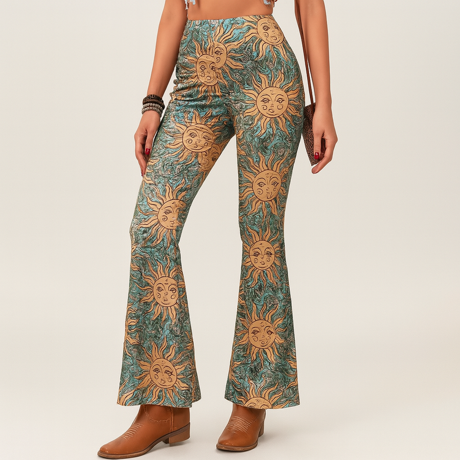 Chelsea – Boho-Schlaghose für Damen – Allover-Print, Slim Fit