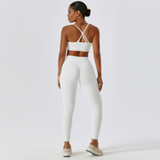 Nahtloses Yoga- und Pilates-Set für Damen – Leggings und Top mit hoher Taille, 2-teilige Activewear