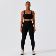 Nahtloses Yoga- und Pilates-Set für Damen – Sport-BH, Shorts mit hoher Taille und Leggings