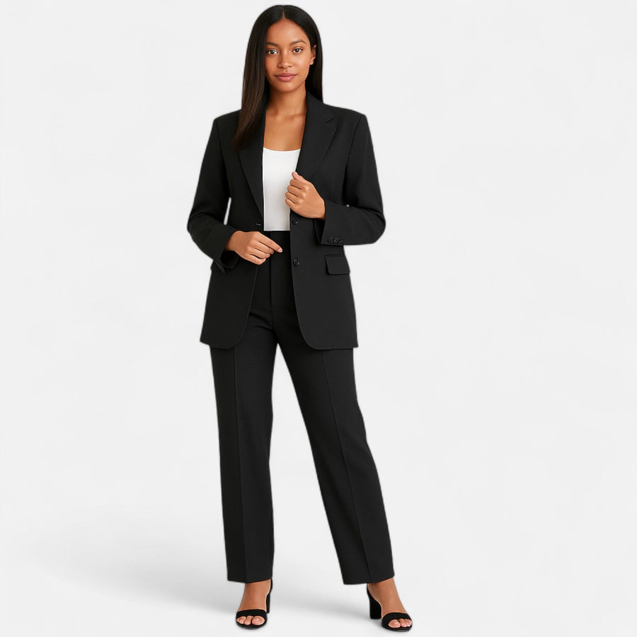 Damen-Zweiteiler: Blazer und Hose aus Stretchstoff
