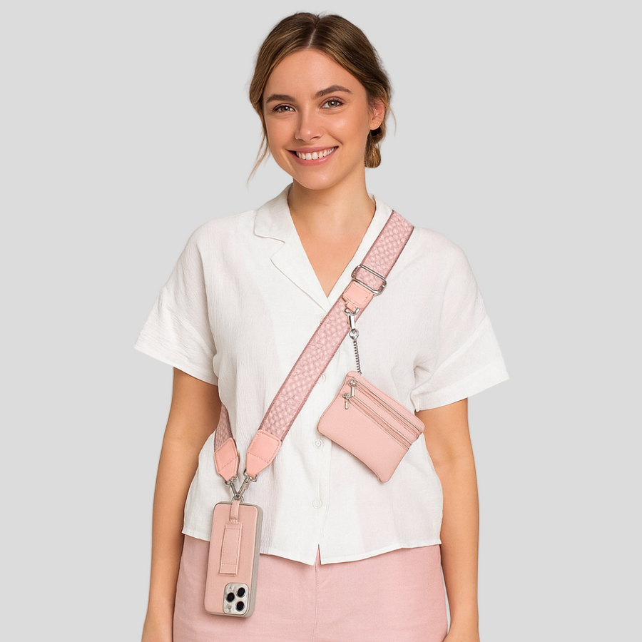 SecureZip | Stilvolle Crossbody-Telefonhalterung mit Geldbörse