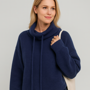 Strick-Hoodie mit Relaxed Fit – Weiter Rollkragen – Lässige Eleganz für jeden Tag