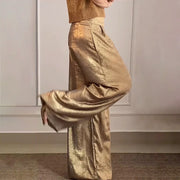 Chelsea- Weite Hose in Metallic Gold