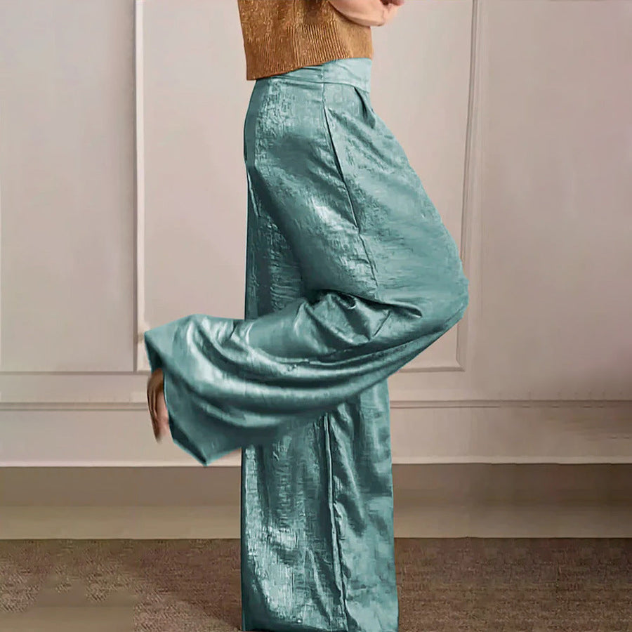 Chelsea- Weite Hose in Metallic Gold