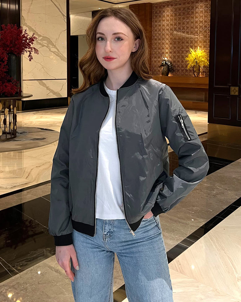 Heidi-Mode | Klassische Bomberjacke mit Taschen für Frauen