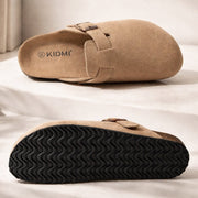Clogs aus Wildleder Damen Herren | Verstellbare Schnalle & Fußbett-Komfort