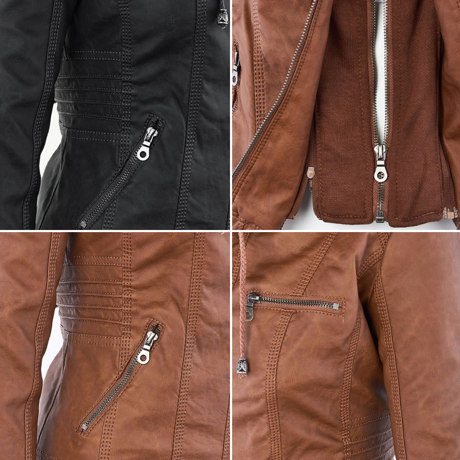 Lederjacke Für Damen | Mit Kapuze