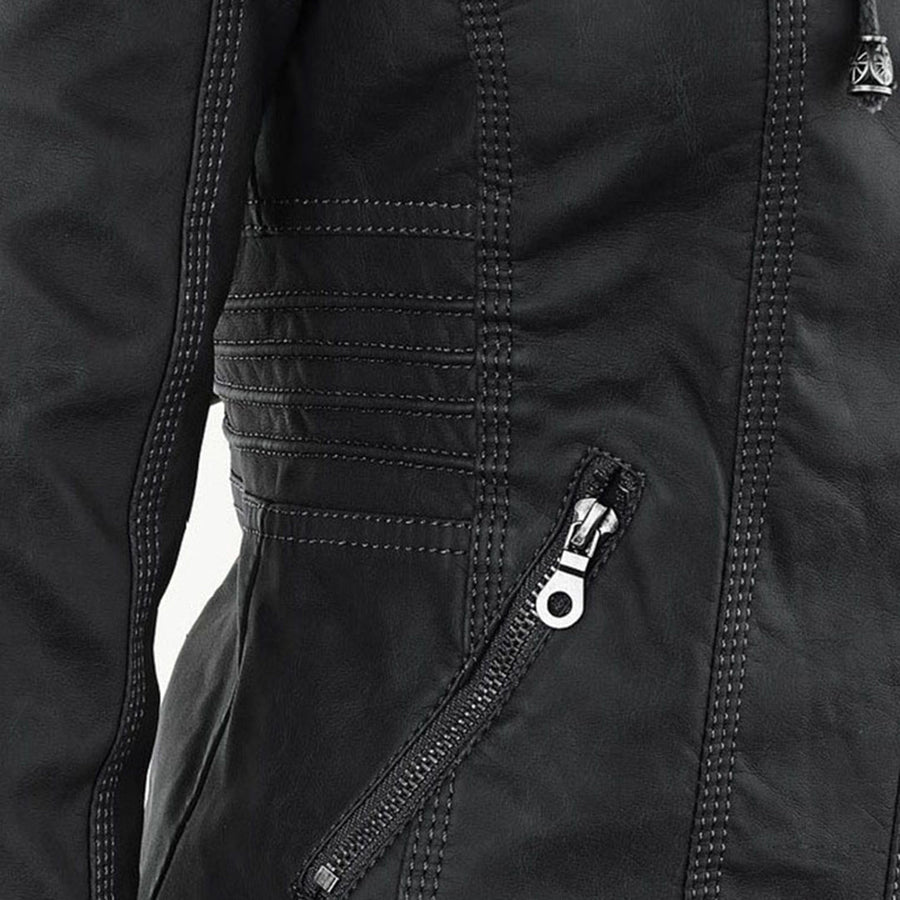 Lederjacke Für Damen | Mit Kapuze