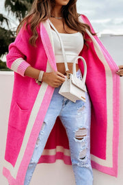 Kontrast-Hoodie für Damen - Modischer Cardigan für das Outfit 2024