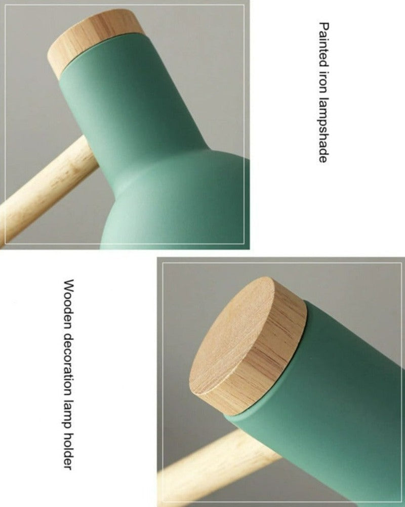 Skandinavische Tischlampe – Minimalistisches Design mit Holzdetails