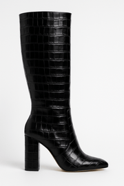 Franziska | Damen Stiefel mit Kroko-Muster und quadratischem Absatz