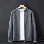 Reißverschluss Strickjacke Für Herren | Minimalistischer Stil Mit Stehkragen