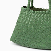Vera | Gewebte Damenhandtasche aus echtem Leder mit Doppelhenkeln – Große Alltagstasche