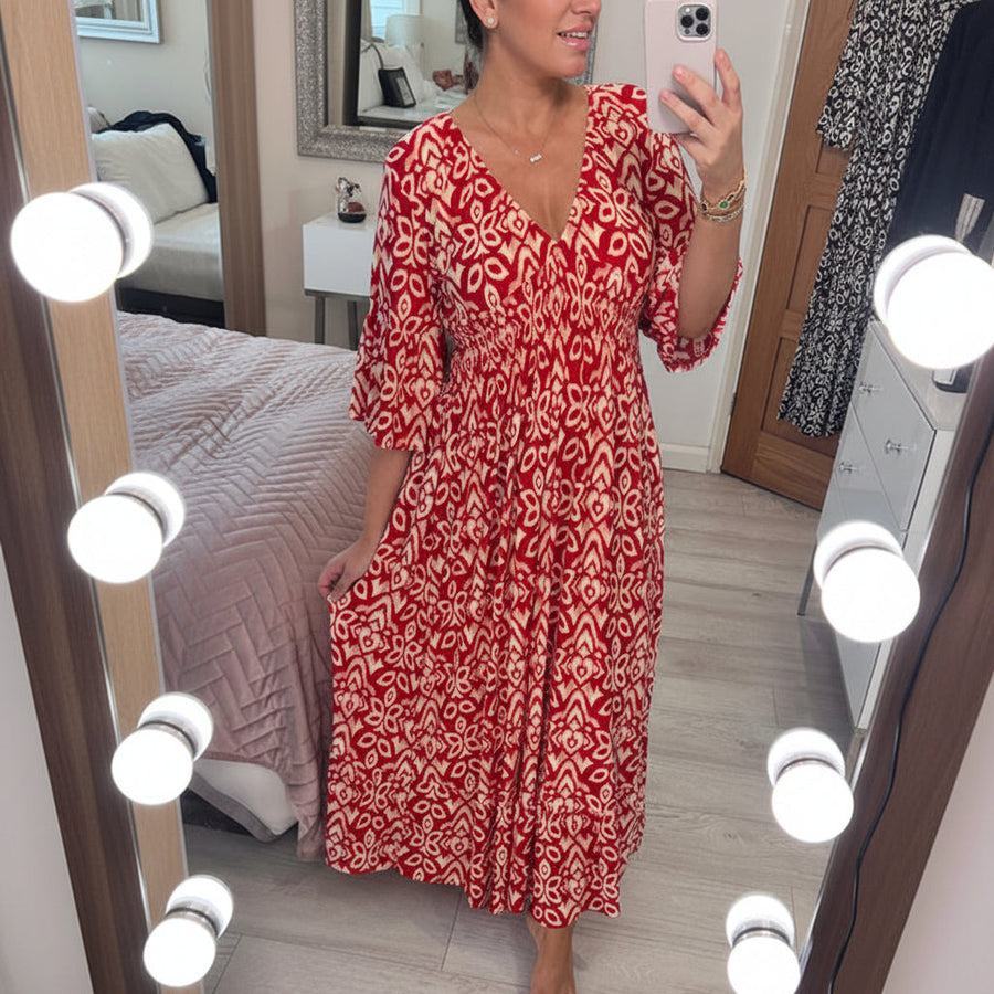 Lässiges V-Ausschnitt Sommerkleid – Leicht & Bequem