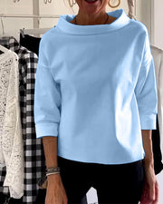 Damen Oberteil Shirt | U-Boot-Kragen & Lockerer Schnitt