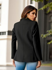 Damen Blazer Suede-Look Maßgeschneidert