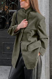 Damen Blazerjacke Einreiher Wildlederimitat Elegant