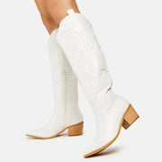 Damen Cowboystiefel Leder Kniehoch Wintertauglich Elegant