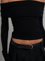 Damen Crop Shirt Langarm