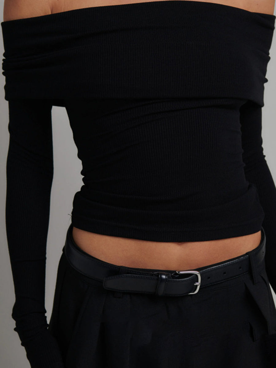 Damen Crop Shirt Langarm