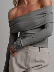 Damen Crop Shirt Langarm