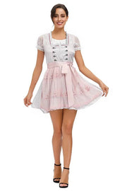 Damen Dirndl Kleid Baumwolle Traditionell Figurbetont