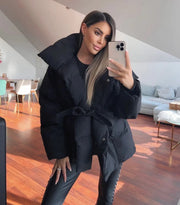 Damen Gewatteierte Parka Elegante Winterjacke