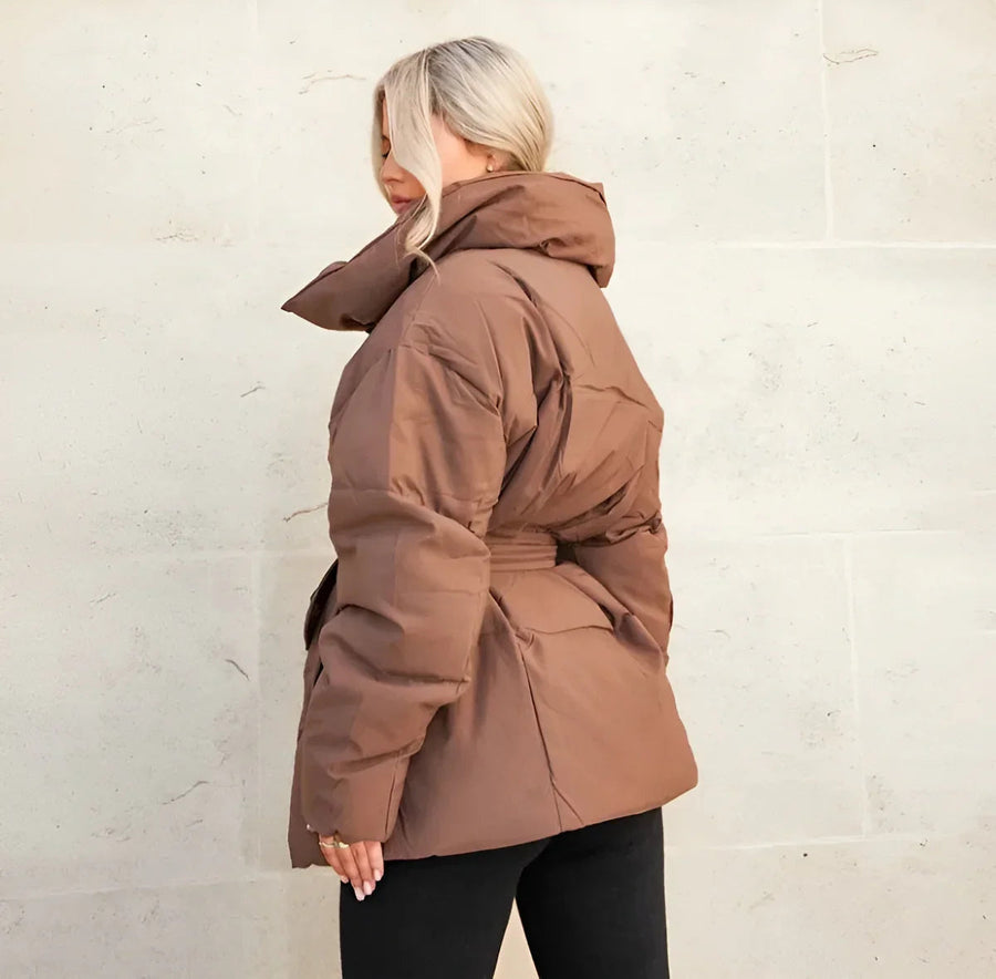 Damen Gewatteierte Parka Elegante Winterjacke