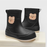 Damen Gummistiefel Gummi Wasserfest mit Bärendesign Rutschfeste Sohle