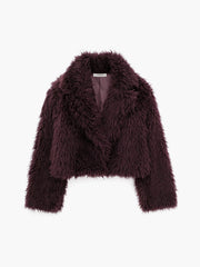 Damen Kurz Mantel Fleece Elegant für Winter Mäntel Damen