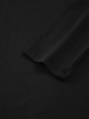 Damen Langarmtop Jersey mit Kontrast-Ausschnitt