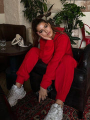 Damen Loungewear Anzug Strickmaterial mit Reißverschluss
