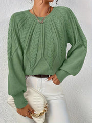 Damen Pullover Baumwolle Kabelstrick Lässig