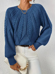 Damen Pullover Baumwolle Kabelstrick Lässig