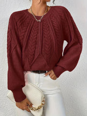 Damen Pullover Baumwolle Kabelstrick Lässig