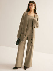 Damen Strickjacke Klassisch Elegante Cardigan