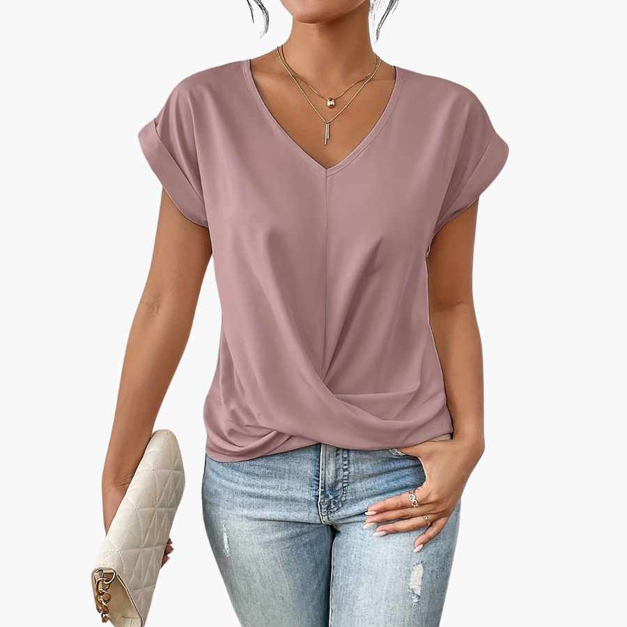 T-shirt da donna con scollo a cuore | Top estivo casual