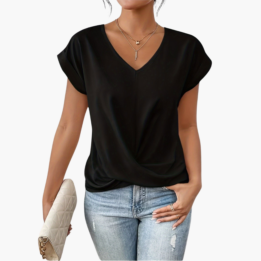 T-shirt da donna con scollo a cuore | Top estivo casual
