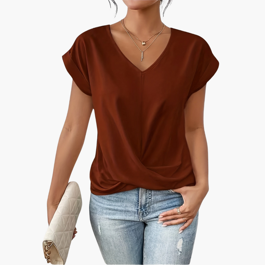 T-shirt da donna con scollo a cuore | Top estivo casual