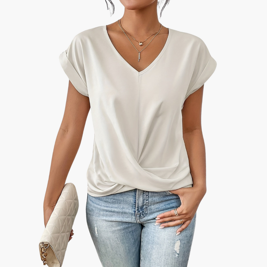 T-shirt da donna con scollo a cuore | Top estivo casual