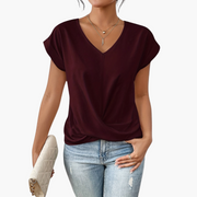 T-shirt da donna con scollo a cuore | Top estivo casual