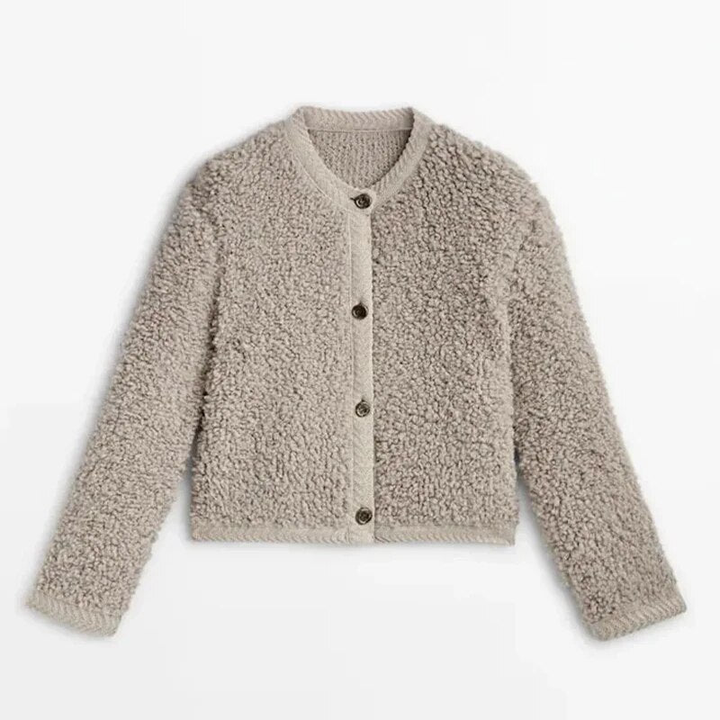 Damen Teddy-Mantel Winter Hochwertiger Stoff Elegant