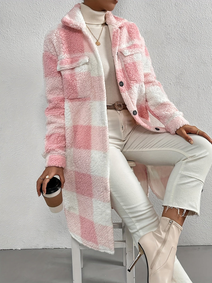 Damen Teddy Mantel Oversize Warm Winter Mäntel